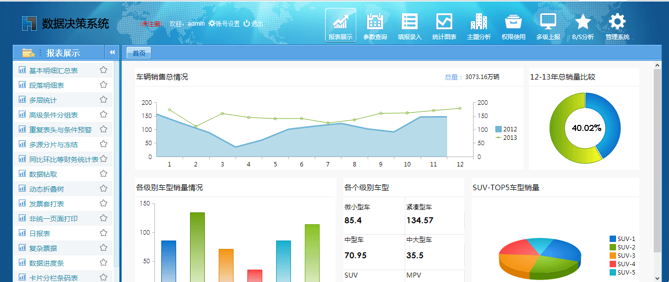 Appearance of reports Platform