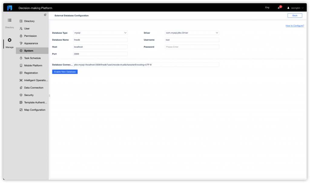 How to configure a MySQL database