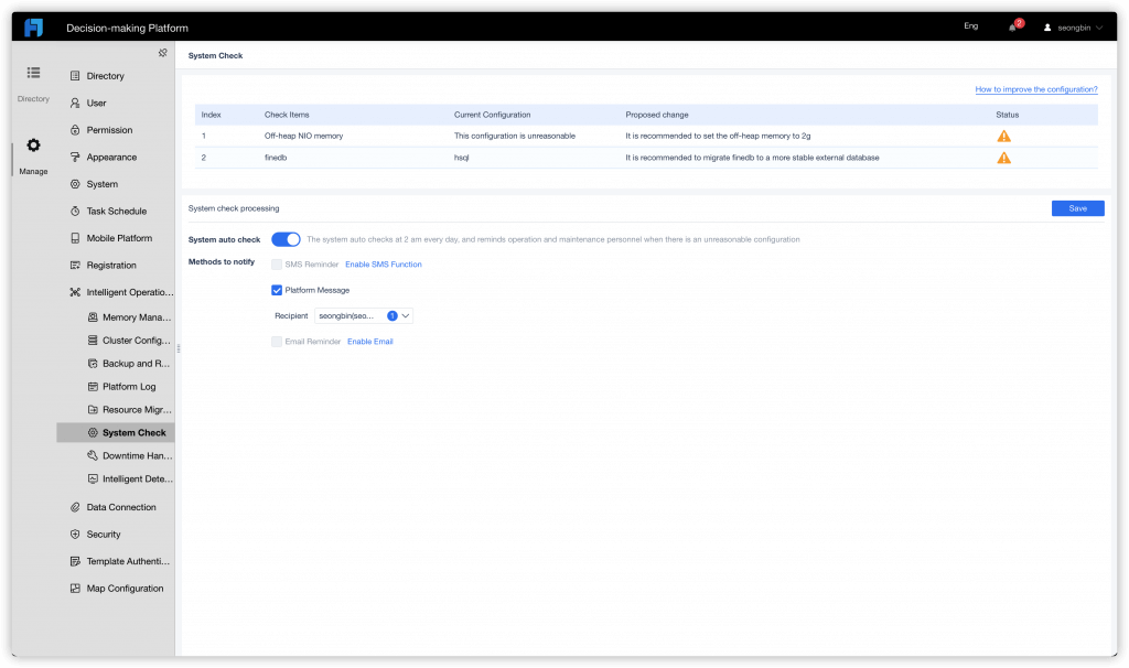 Find System Check on the decision-making platform