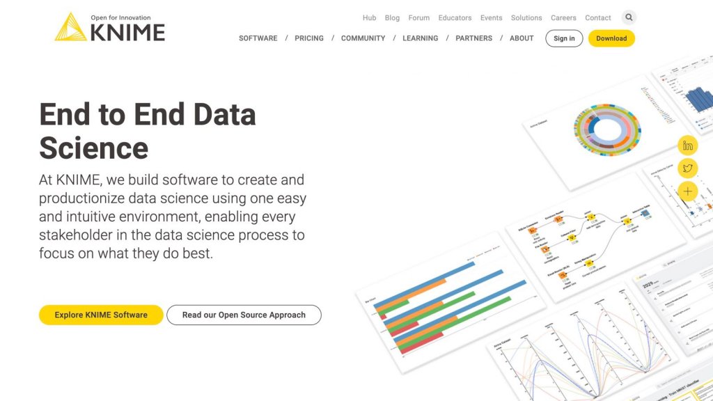 A screenshot of KNIME official website