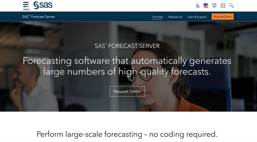 A screenshot of SAS Forecast Server official website
