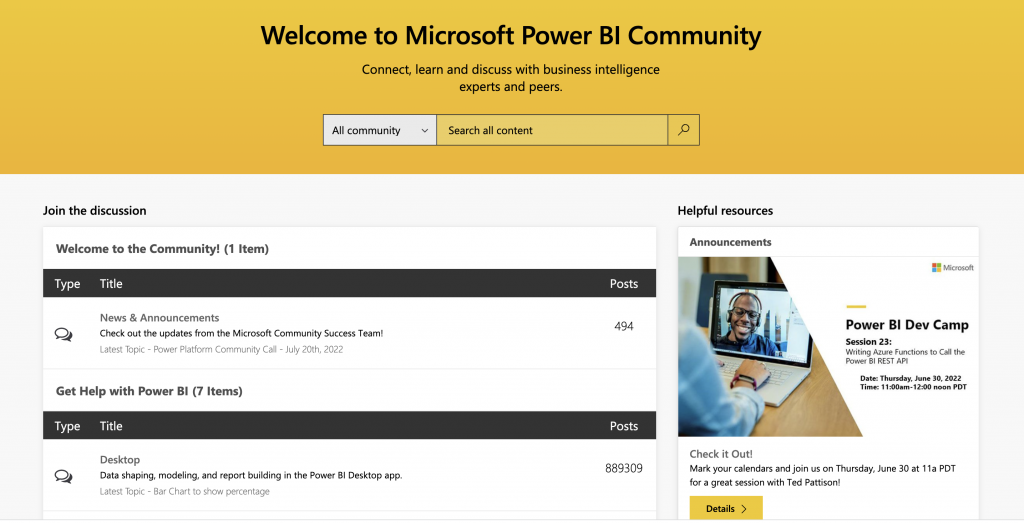 a screenshot of Power BI