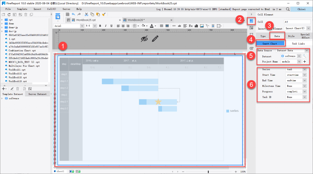 Data Binding of Gantt Chart