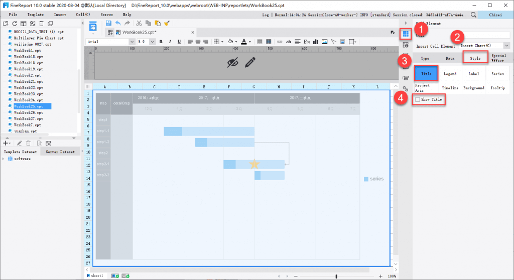 Style Setting of the Gantt Chart