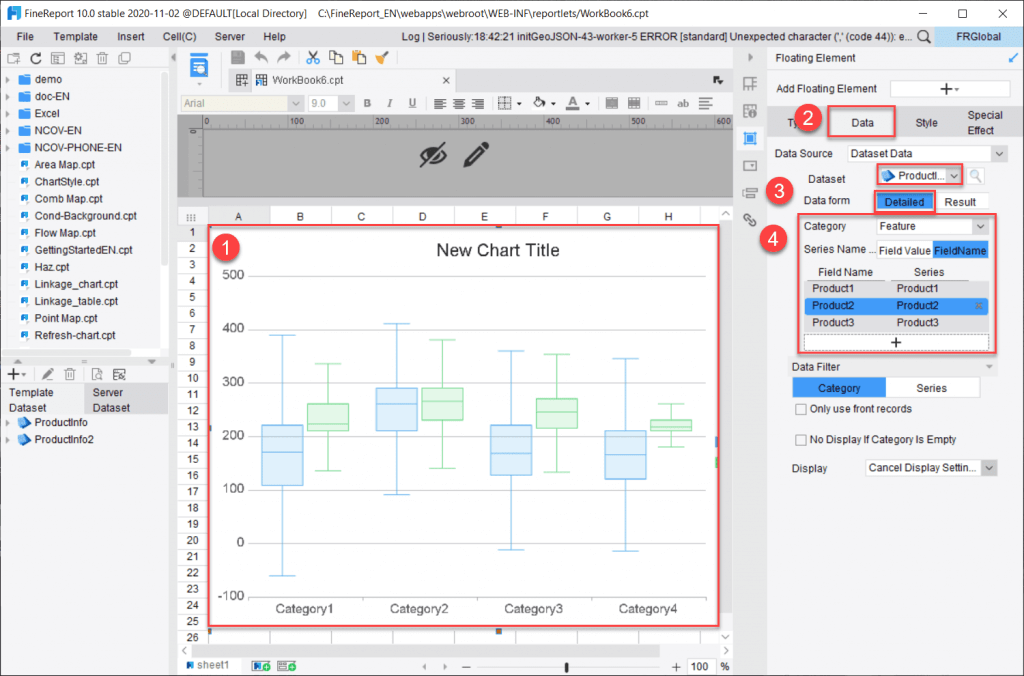 create a boxplot by FineReport