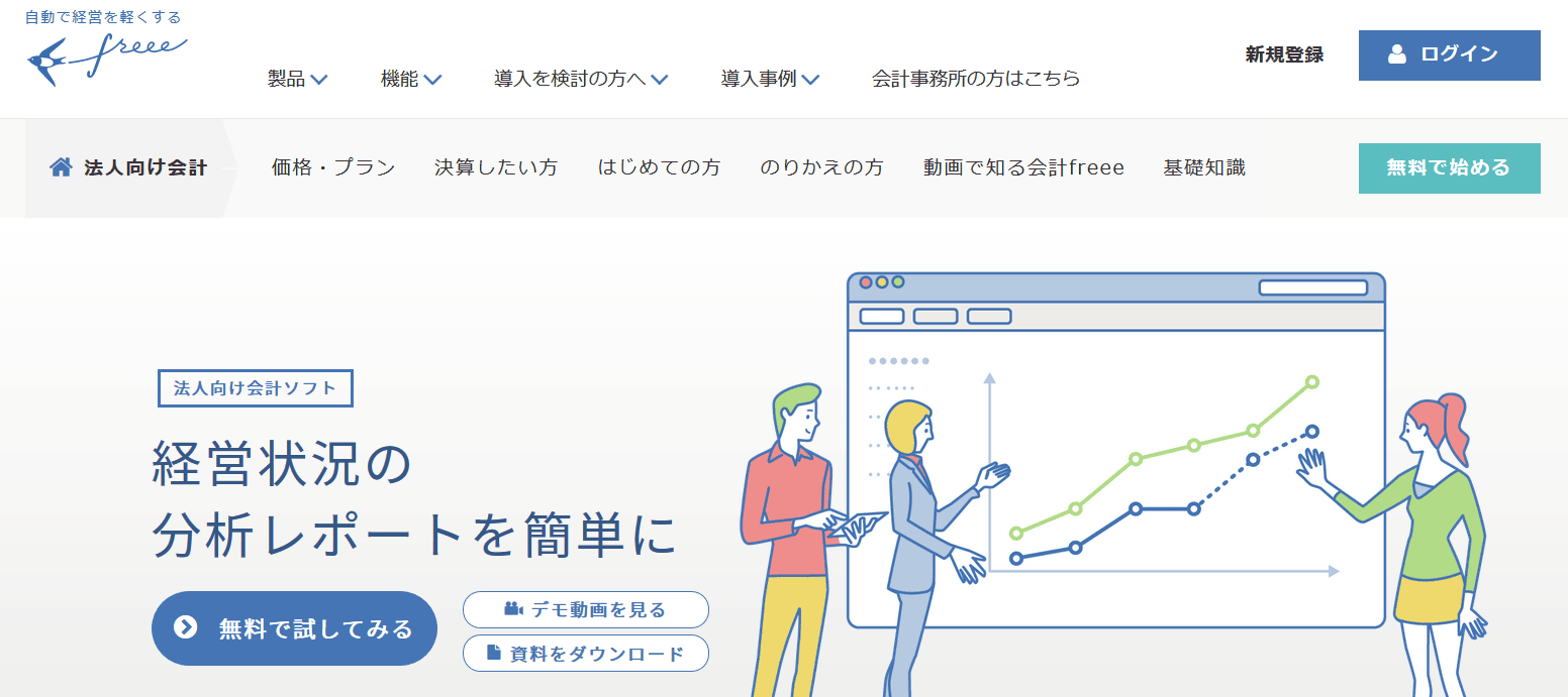 経営分析ツールfreee