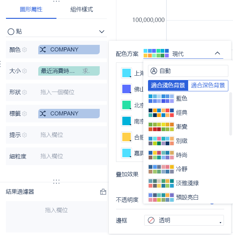 FineReport內建的配色方案