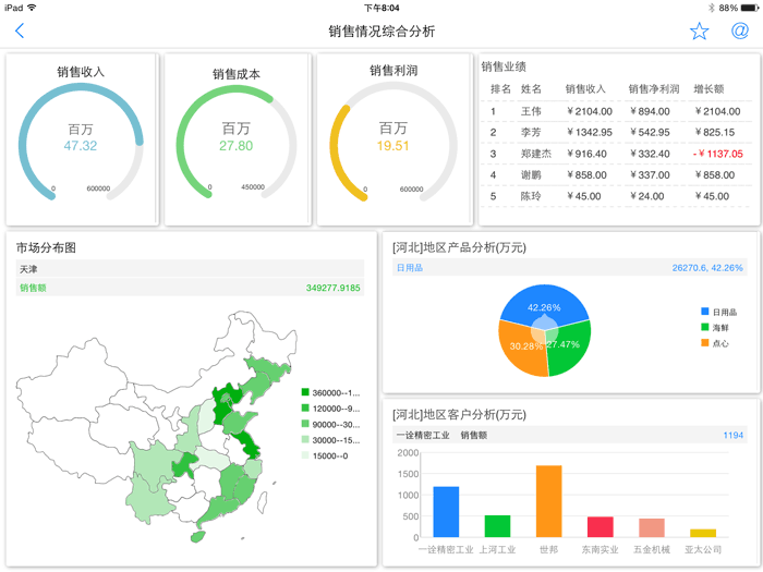 企业web表格制作软件之移动ipad客户端展示