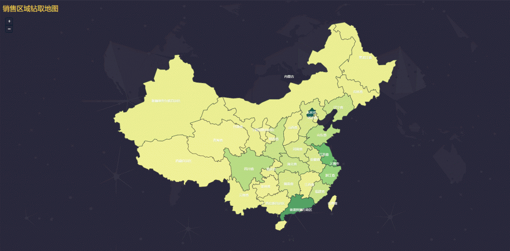 03、区域/钻取地图——销售额全国分布