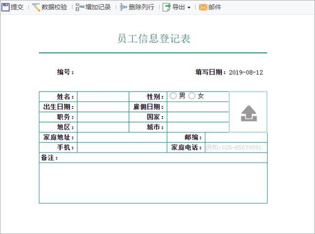 自此，一张简单的自由报表填报模板就完成了，我们可以直接点击预览按钮，在web端进行填报预览。