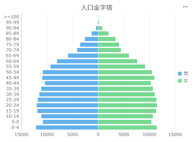 FineReport﻿制作的人口金字塔