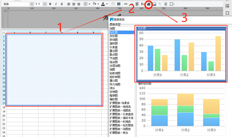 确定图表类型