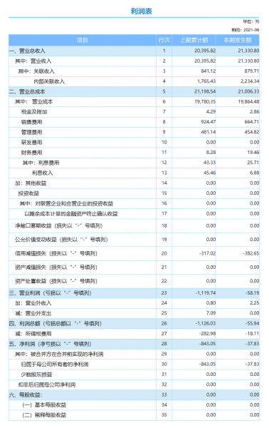 利润表